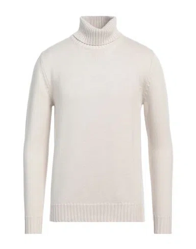 Alpha Studio Man Turtleneck Beige Size 42 Merino Wool