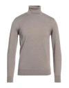 Alpha Studio Man Turtleneck Beige Size 46 Merino Wool In Beige