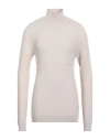 Alpha Studio Man Turtleneck Beige Size 44 Merino Wool In Beige