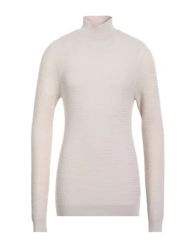 Alpha Studio Man Turtleneck Beige Size 44 Merino Wool