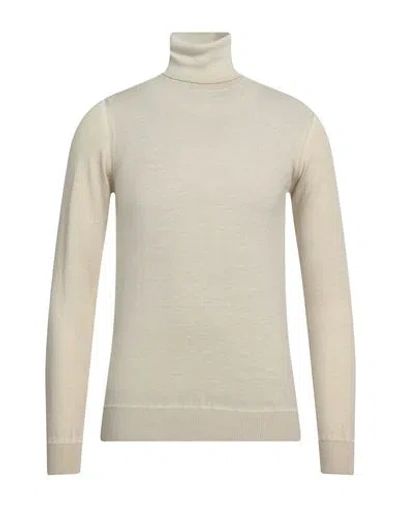 Alpha Studio Man Turtleneck Beige Size 44 Merino Wool In Neutral