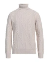 Alpha Studio Man Turtleneck Beige Size 44 Merino Wool
