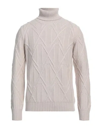 Alpha Studio Man Turtleneck Beige Size 44 Merino Wool