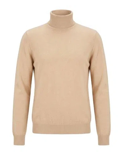 Alpha Studio Man Turtleneck Beige Size 46 Cashmere In Brown