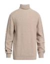 Alpha Studio Man Turtleneck Beige Size 46 Merino Wool, Alpaca Wool, Polyamide