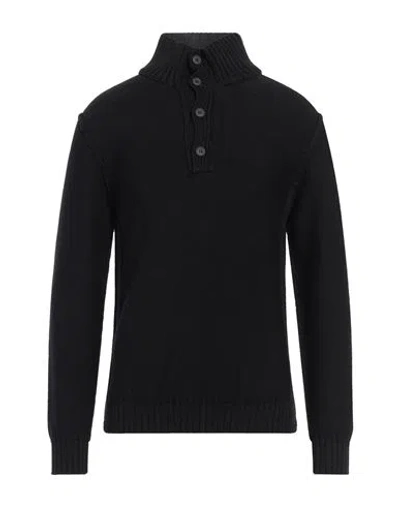 Alpha Studio Man Turtleneck Black Size 40 Merino Wool In Black