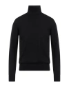 Alpha Studio Man Turtleneck Midnight Blue Size 46 Geelong Wool In Black