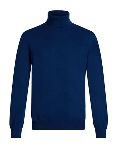 Alpha Studio Man Turtleneck Blue Size 44 Cashmere
