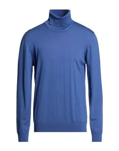 Alpha Studio Man Turtleneck Blue Size 44 Merino Wool