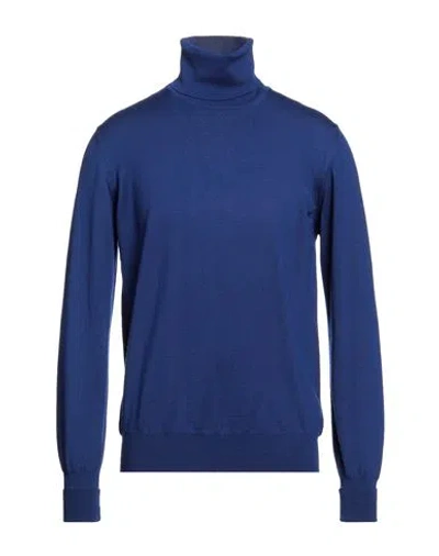 Alpha Studio Man Turtleneck Blue Size 50 Merino Wool