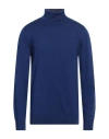 Alpha Studio Man Turtleneck Bright Blue Size 46 Geelong Wool In Blue