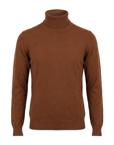 Alpha Studio Man Turtleneck Brown Size 36 Geelong Wool