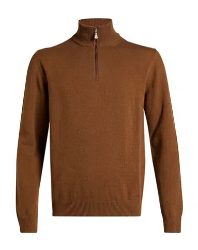 Alpha Studio Man Turtleneck Brown Size 44 Cashmere