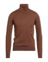 Alpha Studio Man Turtleneck Brown Size 44 Merino Wool