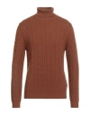 Alpha Studio Man Turtleneck Brown Size 44 Wool
