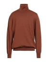 Alpha Studio Man Turtleneck Brown Size 46 Merino Wool