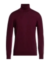 Alpha Studio Man Turtleneck Burgundy Size 40 Merino Wool In Red