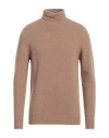 Alpha Studio Man Turtleneck Camel Size 44 Recycled Wool, Ecovero Viscose, Recycled Polyamide, Recycl In Beige