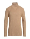 Alpha Studio Man Turtleneck Camel Size 44 Wool In Beige