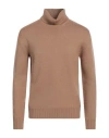 Alpha Studio Man Turtleneck Camel Size 44 Merino Wool