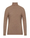 Alpha Studio Man Turtleneck Camel Size 46 Alpaca Wool, Polyamide, Cotton, Modal, Elastane In Beige