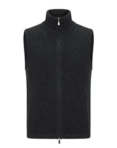 Alpha Studio Man Turtleneck Charcoal Size 38 Wool, Cashmere In Gray