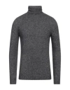 Alpha Studio Man Turtleneck Charcoal Size 44 Alpaca Wool, Polyamide, Cotton, Modal, Elastane In Grey