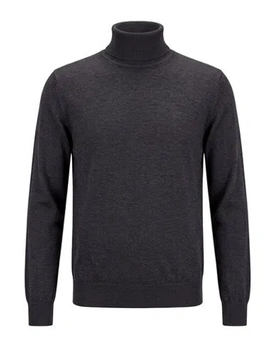 Alpha Studio Man Turtleneck Charcoal Size 44 Cashmere In Gray