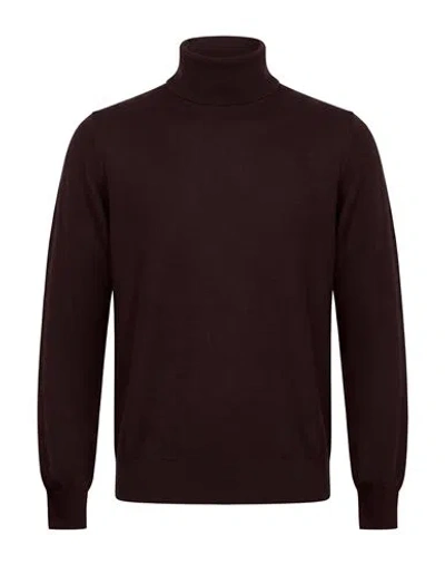 Alpha Studio Man Turtleneck Chocolate Brown Size 40 Merino Wool