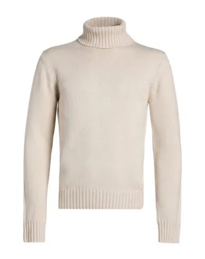 Alpha Studio Man Turtleneck Cream Size 38 Merino Wool