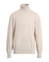 Alpha Studio Man Turtleneck Cream Size 44 Merino Wool In White