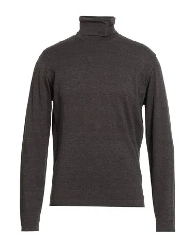Alpha Studio Man Turtleneck Dark Brown Size 40 Organic Cotton, Recycled Cashmere