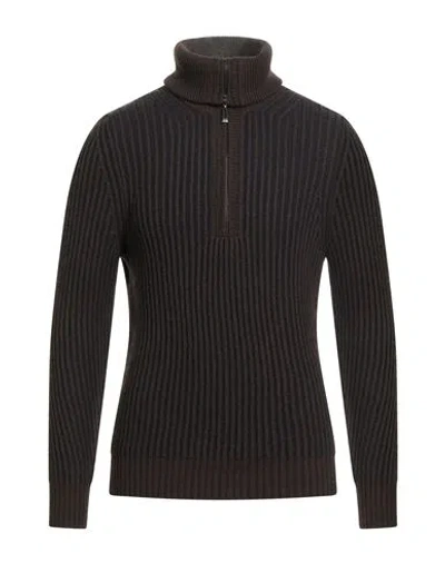Alpha Studio Man Turtleneck Dark Brown Size 42 Wool, Viscose, Polyamide, Cashmere