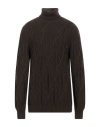 Alpha Studio Man Turtleneck Dark Brown Size 44 Merino Wool