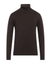 Alpha Studio Man Turtleneck Dark Brown Size 44 Merino Wool