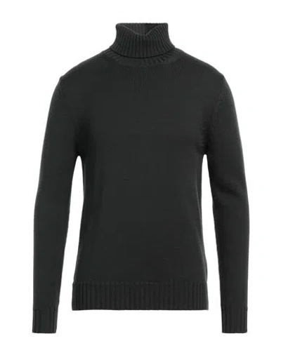 Alpha Studio Man Turtleneck Dark Green Size 38 Merino Wool In Green