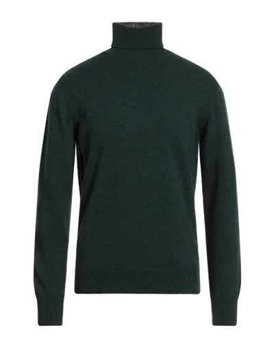 Alpha Studio Man Turtleneck Dark Green Size 44 Wool