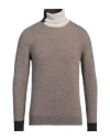 Alpha Studio Man Turtleneck Dove Grey Size 48 Merino Wool In Grey