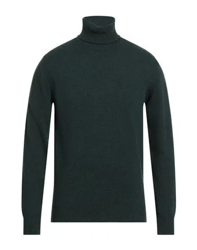 Alpha Studio Man Turtleneck Emerald Green Size 42 Wool