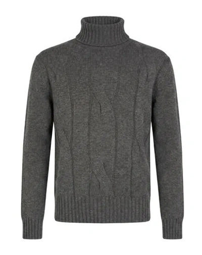Alpha Studio Man Turtleneck Grey Size 38 Cashmere In Gray