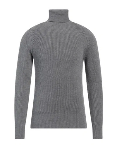 Alpha Studio Man Turtleneck Grey Size 42 Merino Wool In Grey