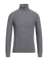 Alpha Studio Man Turtleneck Grey Size 42 Wool In Gray