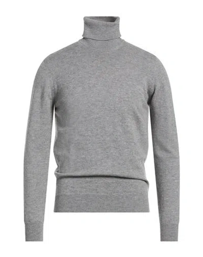 Alpha Studio Man Turtleneck Grey Size 44 Geelong Wool In Gray