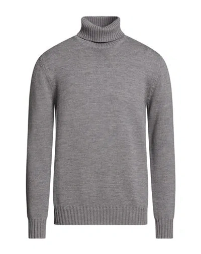 Alpha Studio Man Turtleneck Grey Size 44 Merino Wool In Gray