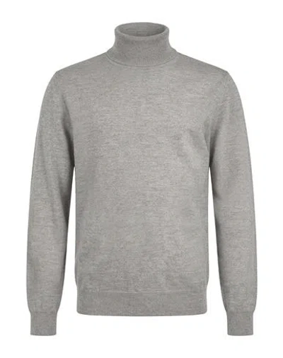 Alpha Studio Man Turtleneck Grey Size 44 Wool, Cashmere In Gray