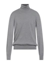 Alpha Studio Man Turtleneck Grey Size 46 Merino Wool In Gray
