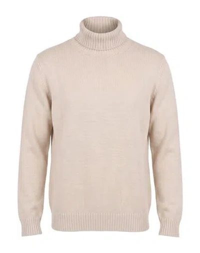 Alpha Studio Man Turtleneck Ivory Size 38 Merino Wool In Neutral