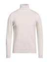 Alpha Studio Man Turtleneck Ivory Size 36 Merino Wool In White