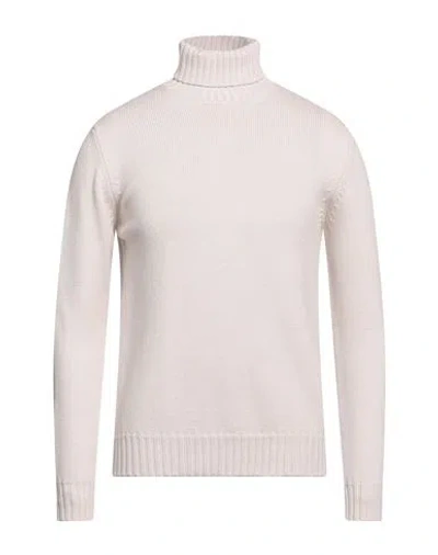Alpha Studio Man Turtleneck Ivory Size 36 Merino Wool In White