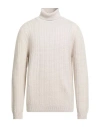 Alpha Studio Man Turtleneck Ivory Size 42 Wool